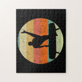 Mannen gymnastiek Mannelijk op Pommel Horse Sunset Legpuzzel (Verticaal)