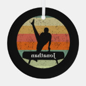 Mannen gymnastiek Mannelijke gymnast Aangepast ker Glas Ornament (Achterkant)