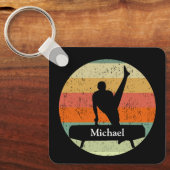 Mannen gymnastiek Mannelijke gymnast bij Sunset Cu Sleutelhanger