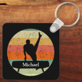 Mannen gymnastiek Mannelijke gymnast bij Sunset Cu Sleutelhanger