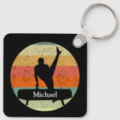 Mannen gymnastiek Mannelijke gymnast bij Sunset Cu Sleutelhanger