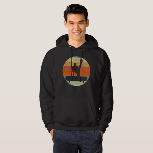 Mannen gymnastiek Mannelijke gymnast bij zonsonder Hoodie (Voorkant volledig)