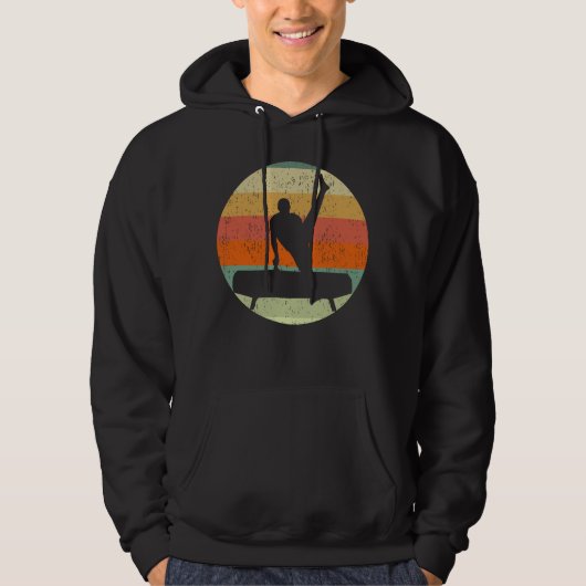 Mannen gymnastiek Mannelijke gymnast bij zonsonder Hoodie (Voorkant)