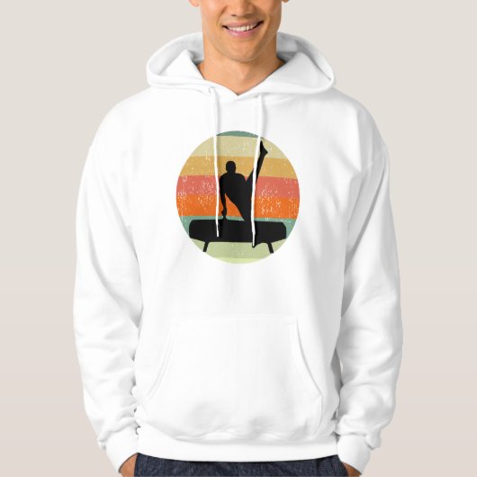 Mannen gymnastiek Mannelijke gymnast bij zonsonder Hoodie (Voorkant)