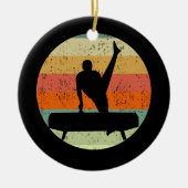 Mannen gymnastiek Mannelijke gymnast bij zonsonder Keramisch Ornament (Voorkant)