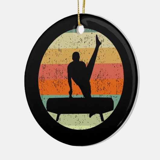 Mannen gymnastiek Mannelijke gymnast bij zonsonder Keramisch Ornament (Links)