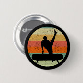 Mannen gymnastiek Mannelijke gymnast bij zonsonder Ronde Button 5,7 Cm (Voorkant /achterkant)