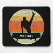 Mannen gymnastiek Mannelijke Gymnast Sunset Monogr Muismat (Voorkant)