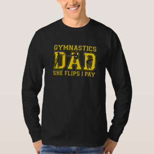 Mannen gymnastiek Pap Ze denkt dat ik gymnast Pap  T-shirt