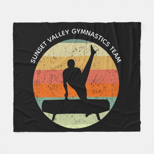 Mannen Gymnastiek Team Pommel Horse Sunset Custom Fleece Deken (Voorkant (Horizontaal))