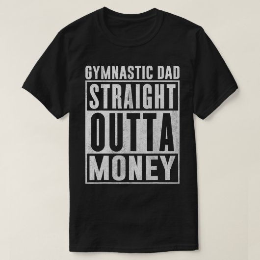 Mannen gymnastiekvader recht buiten geld grappige t-shirt (Design voorkant)