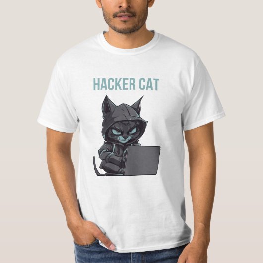 Mannen Hacker cat T-shirt (Voorkant)