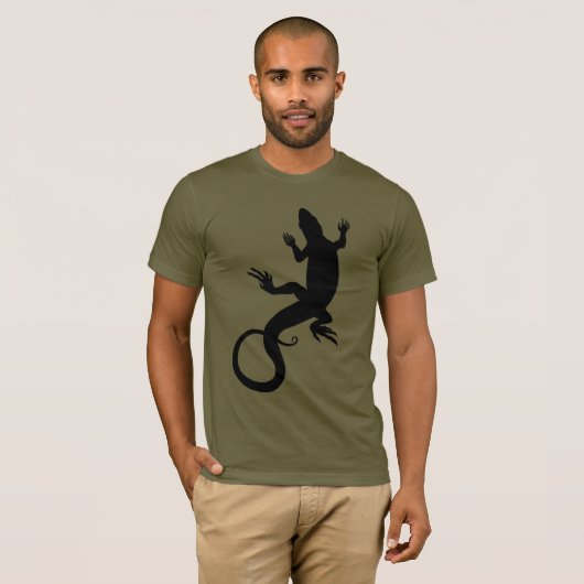 Mannen hagedis T-shirt Cool Reptile Lizard Art Shi (Voorkant volledig)