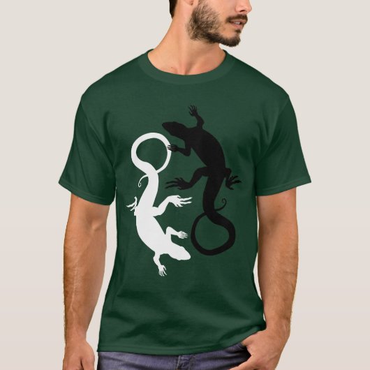 Mannen hagedis T-shirt Cool Reptile Lizard Art Shi (Voorkant)