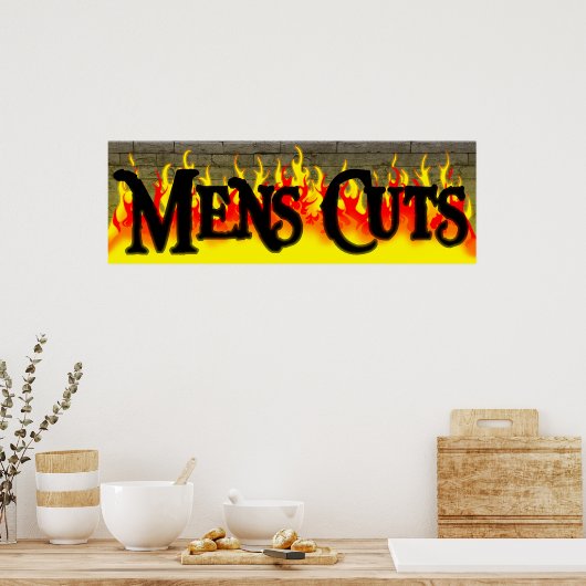 Mannen Haircut Salon Poster (Keuken)