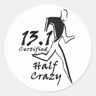 Mannen "Half Crazy" Sticker