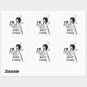 Mannen "Half Crazy" Sticker (Vel)