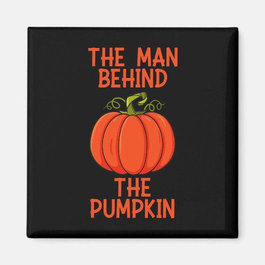 Mannen Halloween het Man achter de pompoen Magneet (Voorkant)