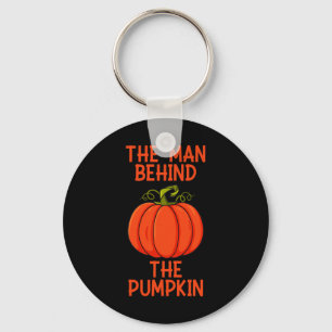 Mannen Halloween het Man achter de pompoen Sleutelhanger