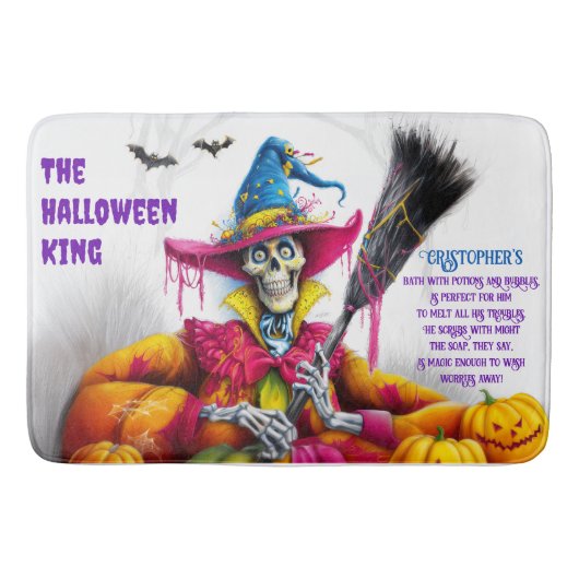 Mannen Halloween King Spooky Skeleton Badmat (Voorkant)