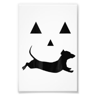 Mannen Halloween Pumpkin Dachshund Jack-O-Lantern  Foto Afdruk