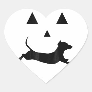 Mannen Halloween Pumpkin Dachshund Jack-O-Lantern Hart Sticker