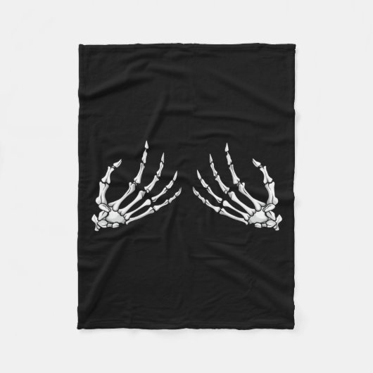Mannen Halloween S Skelet Hand Grappige Kostuum Fleece Deken (Voorkant)