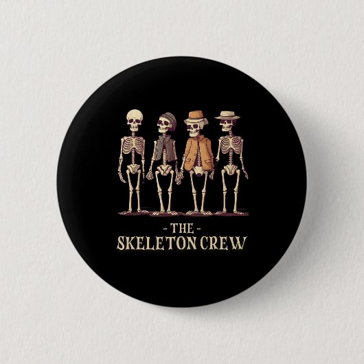 Mannen Halloween Skeleton Crew Ronde Button 5,7 Cm (Voorkant)