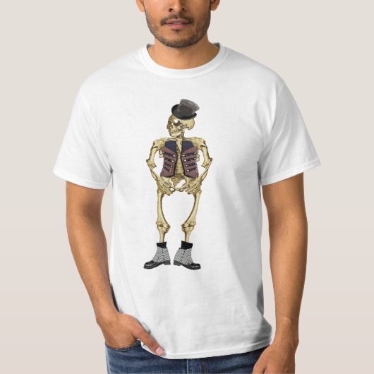 Mannen Halloween Skeleton T-shirt (Voorkant)