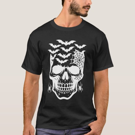 Mannen Halloween Skull Shirt (Voorkant)