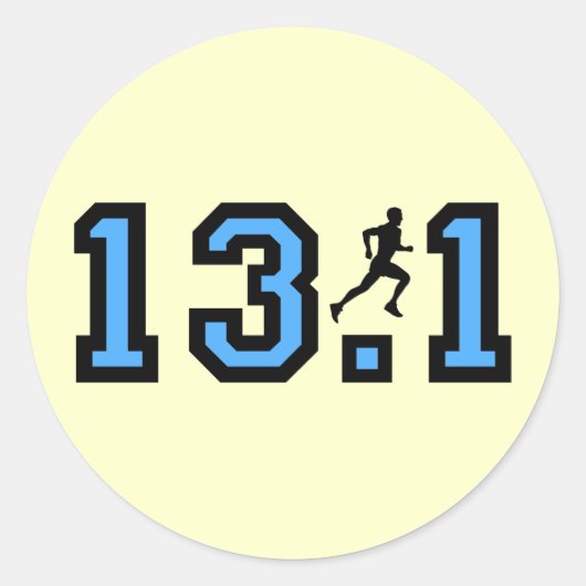 Mannen halve marathon ronde sticker (Voorkant)