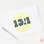 Mannen halve marathon ronde sticker (Envelop)