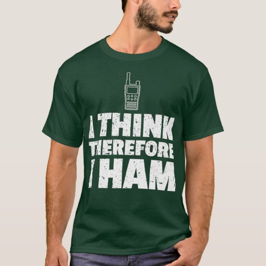 Mannen Ham Radio Funny Gift Ik denk daarom dat ik T-shirt (Voorkant)
