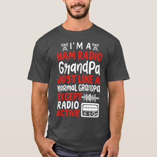 Mannen Ham Radio Operator Hobbyist Receiver T-shirt (Voorkant)