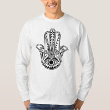 Mannen Hamsa Hand shirt met lange mouwen