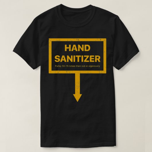Mannen hand Sanitizer grappig gele humor mannen T-shirt (Design voorkant)