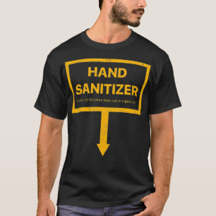 Mannen hand Sanitizer grappig gele humor mannen T-shirt