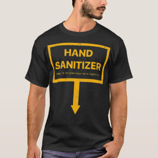 Mannen hand Sanitizer grappig gele humor mannen T-shirt