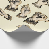 Mannen handgebaren kunstcollage cadeaupapier (Hoek)