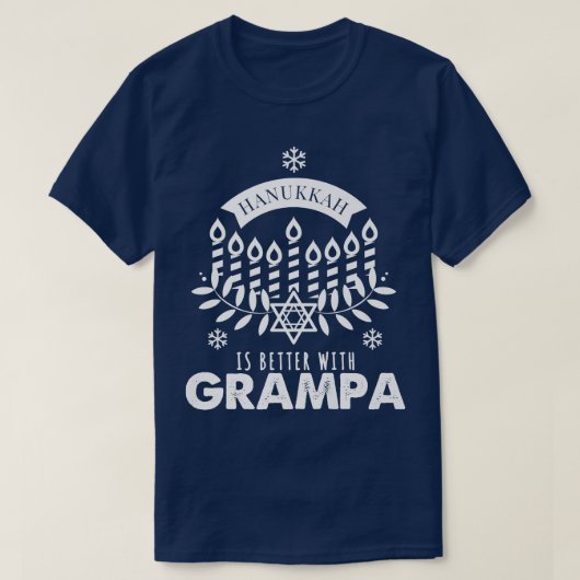 Mannen Hanukkah is beter dan de Grampa Matching Fa T-shirt (Design voorkant)