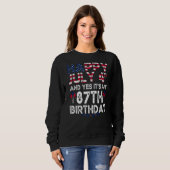 Mannen Happy 4 juli en ja het is mijn 87e verjaard Trui (Voorkant volledig)