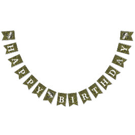 Mannen Happy Birthday Big Bass Vissen Camouflage  Vlaggetjes