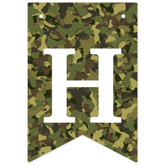 Mannen Happy Birthday Big Bass Vissen Camouflage  Vlaggetjes (Tweede vlag)