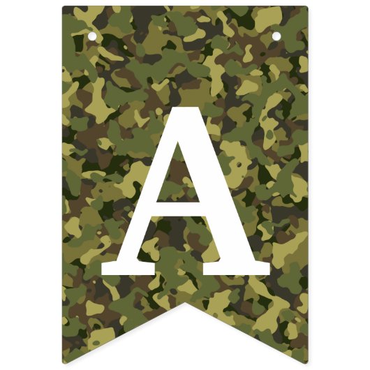 Mannen Happy Birthday Big Bass Vissen Camouflage  Vlaggetjes (Derde vlag)