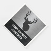 Mannen Happy Birthday Deer Hunting Napkins Servetten (Hoek)