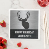 Mannen Happy Birthday Deer Hunting Napkins Servetten (Insitu)