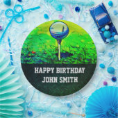 Mannen Happy Birthday Golf Borden Papieren Bordje (Feest)