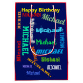 Mannen Happy Birthday Medium Cadeauzakje (Achterkant)