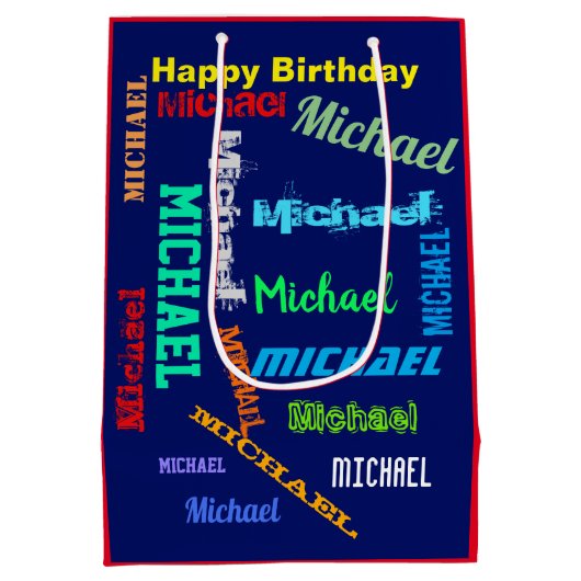 Mannen Happy Birthday Medium Cadeauzakje (Achterkant)