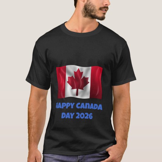 Mannen Happy Canada Day T-shirt (Voorkant)